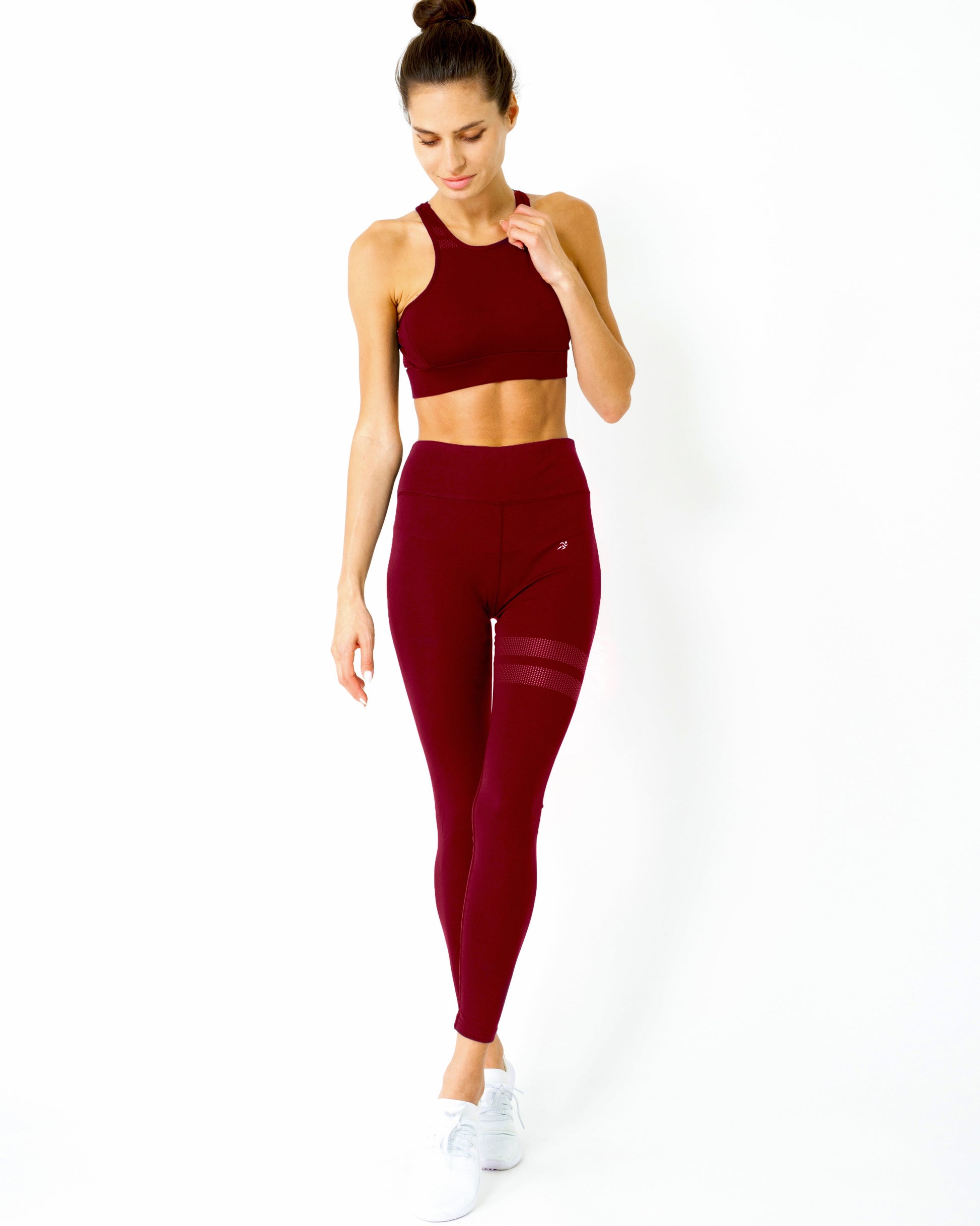 Ashton Set - Sports Bra & Leggings - Maroon - Savoy Active