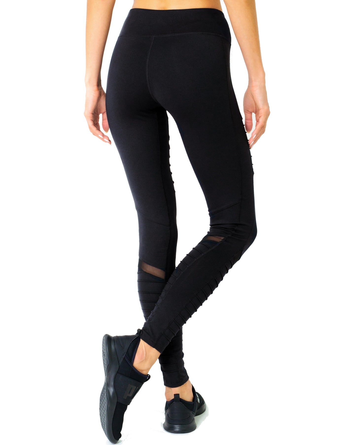 Athletique Low-Waisted Ribbed Leggings With Hidden Pocket and Mesh Panels - Savoy Active